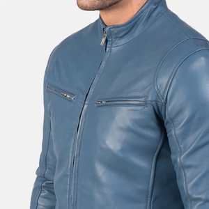 Veste en cuir mince de qualité supérieure pour hommes, style hivernal avec impression bouffante et vestes à fermeture éclair - Product Image 6