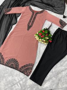 New Designer Heavy Chine Work <b>Top</b> with Dupatta <b>Indian</b> & Pakistani Clothing - Product Image 4