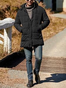 เสื้อแจ็คเก็ตขนเป็ดสำหรับผู้ชายเสื้อโค้ทตัวยาวผ้าควิลท์มีฮู้ดตามสั่งสำหรับฤดูหนาว - Product Image 4