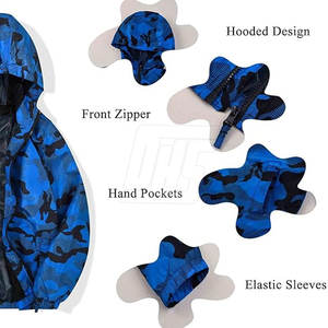 Veste coupe-vent pour enfants, vêtements d'extérieur légers à capuche, veste coupe-vent pour enfants pour une protection contre les vents forts - Product Image 4