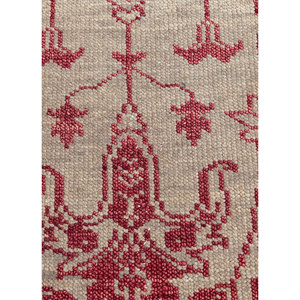 Alfombra de Lana Anudada a Mano de Gran Tamaño Savana, Rectangular, con Medallón Abstracto Rojo Naranja, para el Hogar, Entrada o Pasillo, 9x12, LCA-606 - Product Image 3