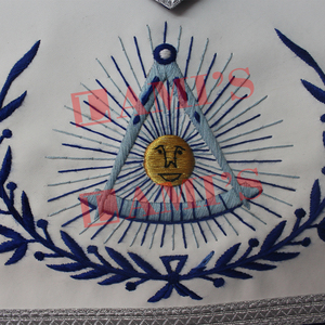 Delantal Past Masters con borde bordado 100% Delantal de piel de cordero Delantal personalizado Masonic Regalia - Product Image 4