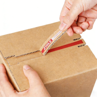 Boîte d'expédition personnalisée avec fermeture éclair, en carton ondulé recyclable, avec impression de logo, emballage facile à ouvrir pour le commerce électronique en gros