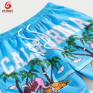 Shorts de sport en maille de haute qualité pour hommes, ensembles de streetwear à la mode avec tissu en toile tricoté avec logo - Product Image 3