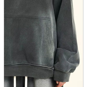 Sudadera con Capucha Unisex 100% Algodón Transpirable, Sudadera Extra Grande Personalizada con Lavado Ácido, Talla Grande para Hombre, Invierno, Bordado 3D - Product Image 5