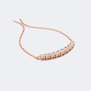 Collar con colgante de barra curva con engaste de puntas brillantes redondas de 1.00 quilates - Product Image 6