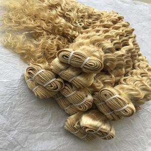 Indio al por mayor proveedor Remy 100% sin procesar virgen templo cabello humano 26 profundo rizado Rubio 613 Paquete de Indio Extensión - Product Image 4