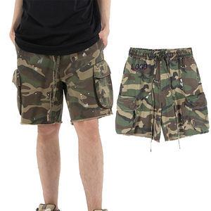 Venta al por mayor de los hombres al aire libre de carga pantalones cortos de verano de camuflaje pantalones cortos de entrenamiento con 6 bolsillos | caqui táctico medio pantalones para adultos - Product Image 1