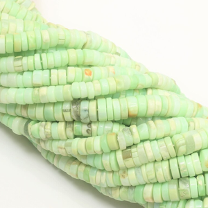 Hermosas Cuentas de Ópalo Verde Boulder, Lisas, Forma de Neumático, Cuentas de Piedras Preciosas, 6-8mm, Ópalo Verde, Forma de Rueda Lisa, Cuentas para Joyería - Product Image 3