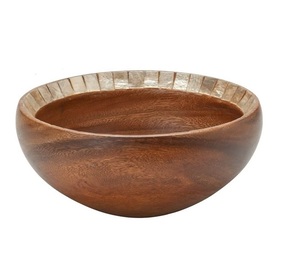Cuencos de Madera de Mango Tallados a Mano con Diseños Elegantes y Logotipo Personalizado de la Mejor Calidad, Mesa de Comedor Clásica para Bodas, Cocina, Servicio de Alimentos - Product Image 6