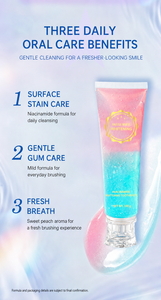 Dentifrice blanchissant à la niacinamide personnalisable pour enfants - Saveur pêche, éclaircit les dents, élimine la mauvaise haleine et les taches jaunes - Product Image 3