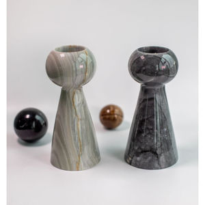 Vente chaude Marbre Bougeoir Naturel Gris Marbre Coeur Forme Bougeoir Vintage Maison Décoratif Marbre Bougeoir - Product Image 3