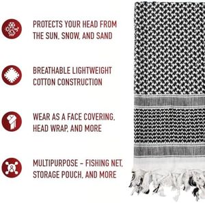 Wholesale 100% Cotton Shemagh Keffiyeh Scarf Custom Arab Wrap with Tassel Breathable Lightweight Ethnic <b>Shawl</b> - Product Image 5