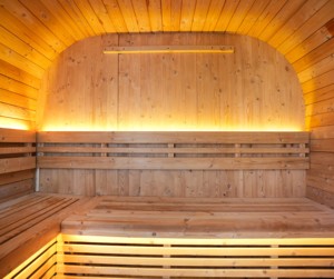 ห้องซาวน่ากลางแจ้งคุณภาพสูงสำหรับ 4-6 คน รูปทรงกระบอก พร้อมระบบอบไอน้ำ - Product Image 5