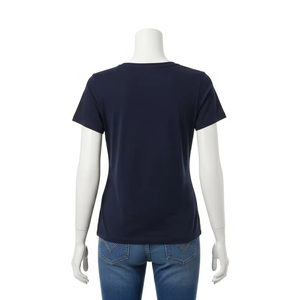 T-shirt pour femme à col rond en polyester et coton, respirant, doux, confortable, décontracté, vêtement quotidien, haut tendance pour l'été, usage en extérieur - Product Image 5