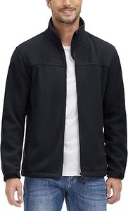 Chaquetas de lana Polar personalizadas para hombre, abrigos térmicos de invierno suaves y ligeros transpirables para exteriores, a prueba de viento, con cuello levantado y bolsillos con cremallera - Product Image 3