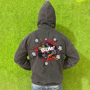 Sweat à capuche homme 100% coton 400gsm French Terry ample épais pull sweat Logo personnalisé Offre Spéciale brodé hiver - Product Image 2