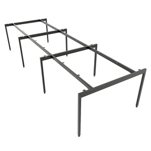 Mesa Modular Minimalista de 6 Piezas, 360x120cm, Madera Contrachapada Recubierta de Melamina con Patas de Hierro, Sistema Slean HBSL028 - Product Image 4