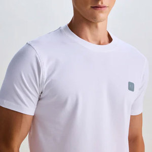 Meilleur prix, 100% coton, prix bas, impression personnalisée du logo, t-shirt uni pour homme, col rond, vente en gros - Product Image 3