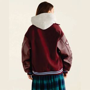 2023 vente en gros OEM veste universitaire en laine personnalisée High Street Style pour les femmes grande taille et les hommes 100% laine plaine teint Technique - Product Image 3