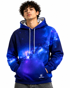 Sudadera con Capucha Estampada Galaxy para Hombre de SINEWY SPORTS, 100% Poliéster Tejido, Estilo Casual para Otoño, Corte Regular con Diseño de Bolsillo - Product Image 2
