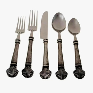 Élégant ensemble de couverts en or rose avec poignée en marbre pour les événements de mariage à la maison, ensemble de cuillères de vaisselle fabriqué en Inde - Product Image 4