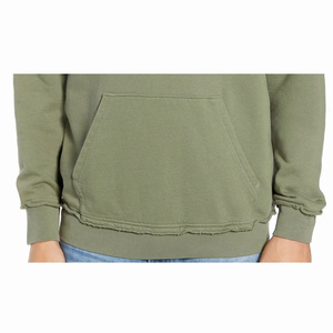 Sweat à capuche en polaire pour homme de haute qualité 2025, couleur unie vintage, broderie, chauffage d'hiver, cordon de serrage, vente en gros unisexe, 100% coton - Product Image 5