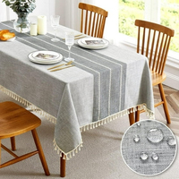 Nappe Ronde de Mariage 100% Coton Tissé Premium, Taille et Couleur Personnalisables, Housse de Table Imperméable