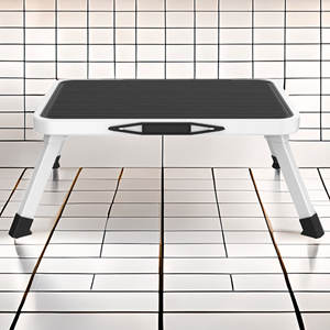 Sgabello Pieghevole in Metallo Antiscivolo a 1 Passo Well Home, Bianco e Nero, Arredamento per la Casa - Product Image 4