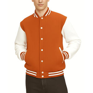 Veste universitaire élégante pour hommes, broderie personnalisée, motif lettre, bombardier de rue, veste d'hiver décontractée, vêtements d'extérieur, tenue universitaire - Product Image 1