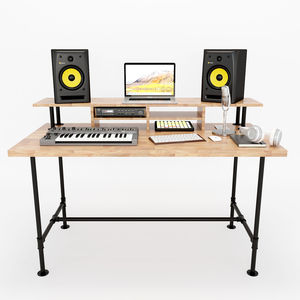 <b>Simple</b> StudioDesk Foldable Wooden Computer <b>Desk</b> Rubber Wood Pipe Legs for Home Office Living Room Dining Areas-SD68002 - Product Image 5