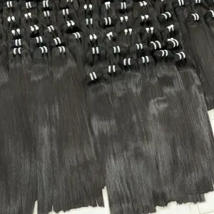 Wholesale Natural Bone Straight Black Hair Vietnamese Human Hair Extensions with Cuticles Aligned