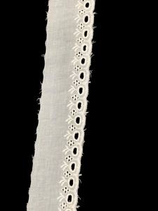 Tissu en dentelle extensible 100 % coton, séchage rapide, respirant, à bordure festonnée, broderie florale, idéal pour robes, chemises et vêtements – Meilleures ventes - Product Image 3