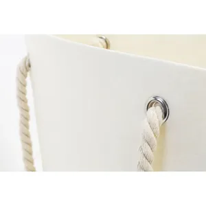 Eco-friendly Canvas Casual <b>Square</b> Promotional Tote Bags for Beach Use Made of Sustainable Materials - Product Image 5