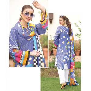 Salwar Kameez pour femmes, imprimé numérique personnalisé, coupe régulière, longueur normale, tenue décontractée, style Inde Pakistan, tenue d'été - Product Image 4
