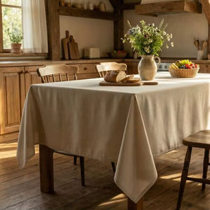 En stock : Ensemble de housses de chaise de salle à manger modernes en lin, couverture en polyester tissé, nappes personnalisées pour événements - Product Image 2