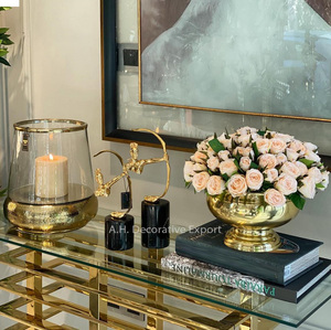 Maceta de Flores de Lujo con Acabado Dorado, Florero de Aluminio de Alta Calidad con Base para Bodas y Fiestas, Florero Decorativo - Product Image 3