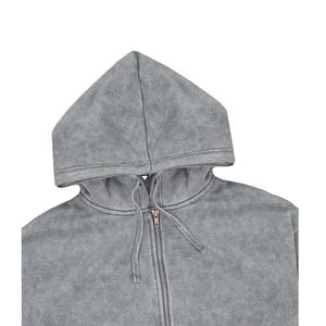 OEM Vente en gros Trendy Baggy Style Zipper Survêtement Poids lourd Vintage Lavé Coupe ample Hommes Logo personnalisé imprimé Streetwear - Product Image 4