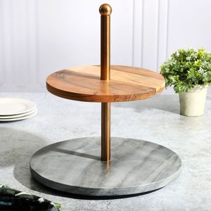 Private Labelling Contemporary <b>Marble</b> <b>Cake</b> Display <b>Stand</b> Blending Functionality And Elegant Design For Modern Homes - Product Image 3