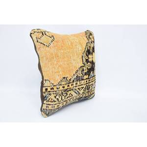 Gold Kantha Patchwork Wool <b>Pillow</b> 12x12 Inch Vintage Embroidered Print Cushion Rustic Home Decorative <b>Throw</b> <b>Pillow</b> for Floor Use - Product Image 3