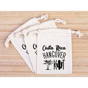 Custom Costa Rica Hangover Kit <b>Bags</b> for Bachelorette Wedding Recovery Screen Embroidered for Personalized Packaging Promotions - Product Image 5