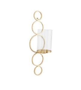 Bougeoir fait à la main en fer couleur or avec porte-bougie en verre de qualité supérieure du fabricant en Inde - Product Image 1