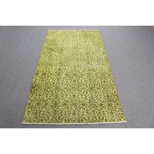 Tapis vintage 3,6 x 6,7 pieds, tapis turc oriental vert en laine - Product Image 1