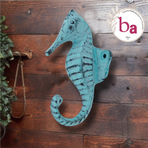 เสื้อโค้ทและหมวกติดผนังลายม้าทะเลมีความสุขมีที่แขวนพวงกุญแจวัสดุเหล็กหล่อราคาถูกมาก - Product Image 2