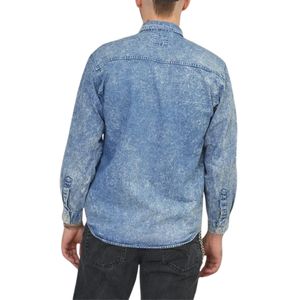 Camisa Vaquera Clásica de Manga Larga para Hombre, Cuello Mao, Elegante, Casual, Transpirable, 100% Algodón, para Uso Diario, Trabajo, Actividades al Aire Libre, Duradera - Product Image 2