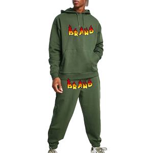 Survêtement Surdimensionné Personnalisé Grande Taille Jogging Survêtement Pullover Ensemble Survêtement Imprimé Bouffant Personnalisé Pantalon de Survêtement Évasé Blanc Ensemble à Capuche - Product Image 1