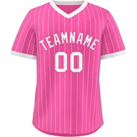 Maillot de baseball imprimé par transfert thermique en gros, en polyester anti-humidité, col en V, pull personnalisable, couleur sur mesure