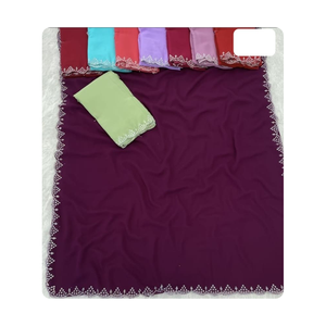 ชุดส่าหรีผ้าชีฟองผ้าซาตินหรูหราสำหรับงานปาร์ตี้สไตล์สวารอฟสกี้เหมาะสำหรับพิธีแต่งงานและงานตอนเย็น - Product Image 1