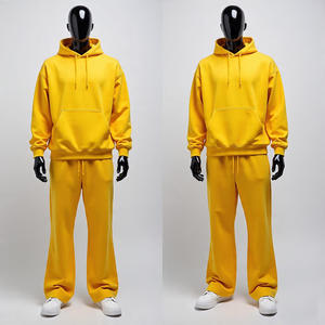 Sudaderas con capucha de invierno con logotipo personalizado para hombre, ropa de calle gruesa, cómoda, elegante, de algodón, Unisex, conjuntos de chándales y sudaderas - Product Image 3