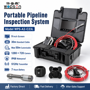 Cámara de Inspección de Tuberías de Alcantarillado Portátil WOPSON WPS A2 C23L, Cable de 50 m, Pantalla de 9 Pulgadas, Cámara de Drenaje IP68 con Localizador de 512 Hz - Product Image 1